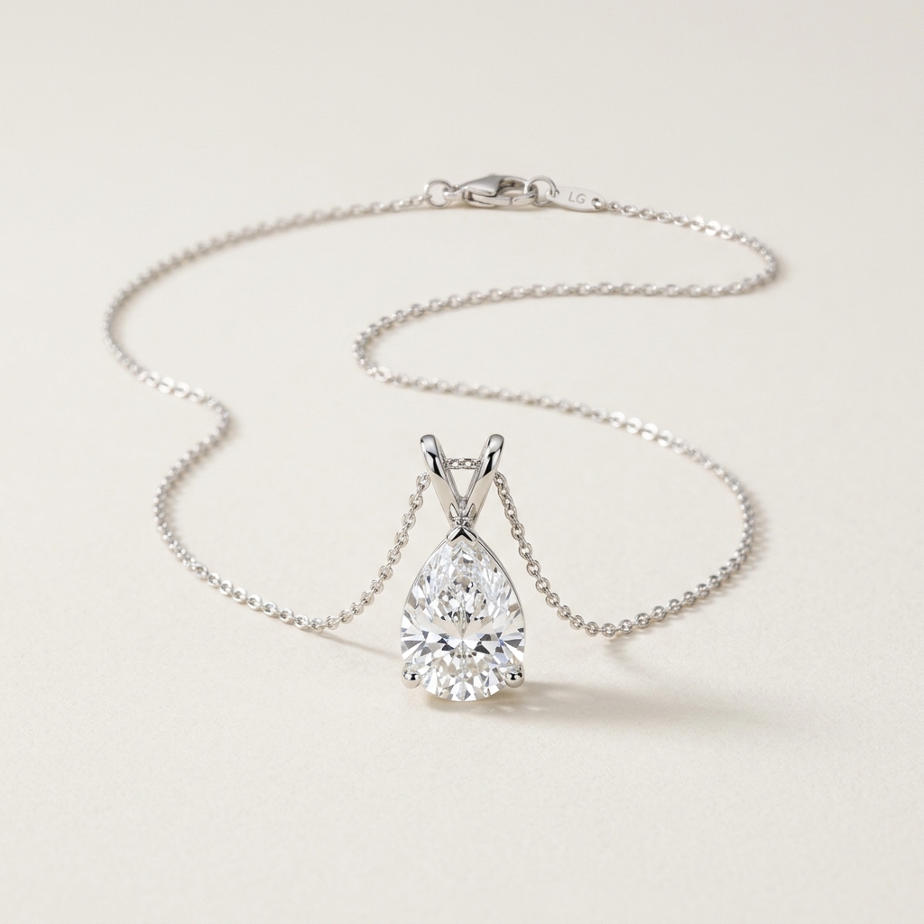 Lab-Grown Diamond Pear Pendant